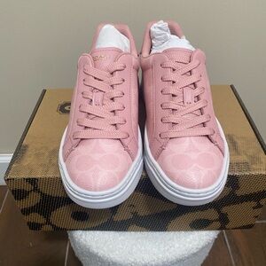 NIB Coach High Line Sneaker 6 Signature Canvas Powder Pink Women